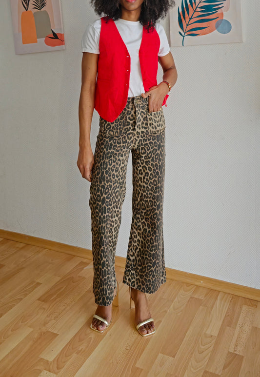 Jean imprimé léopard Garance