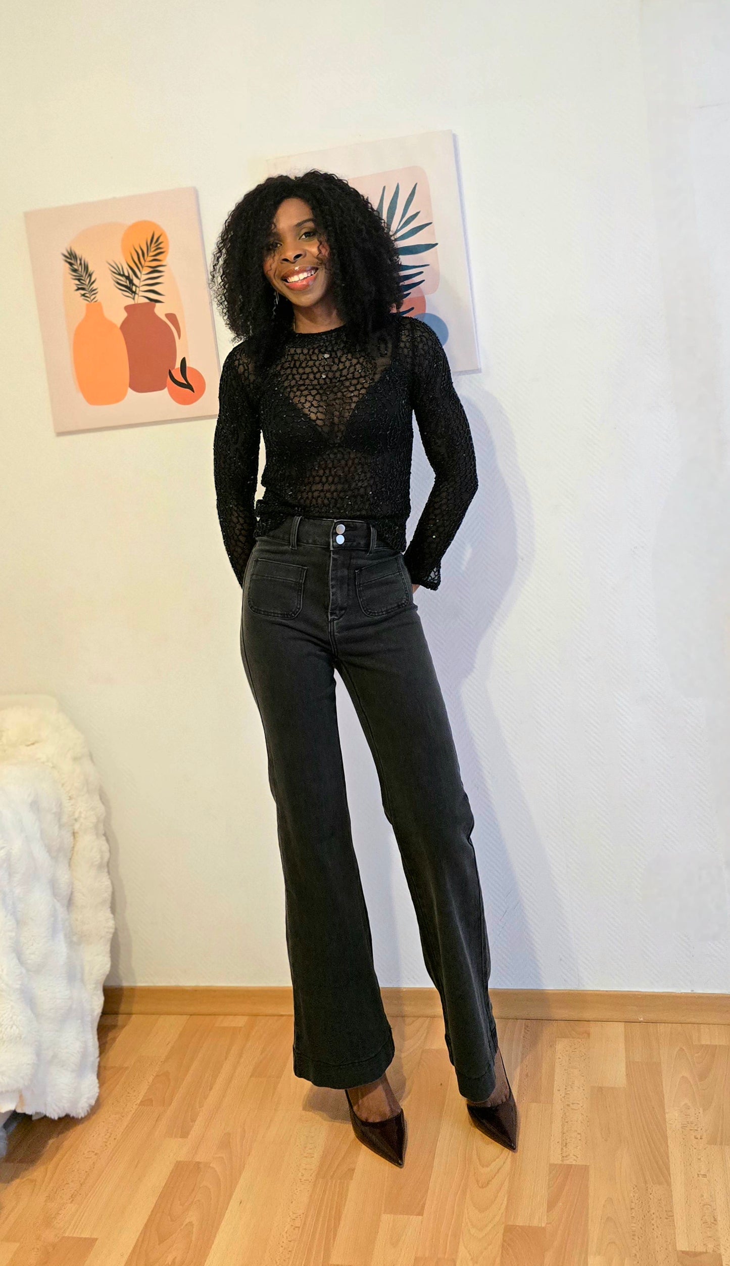 Jean flare Hélène taille haute