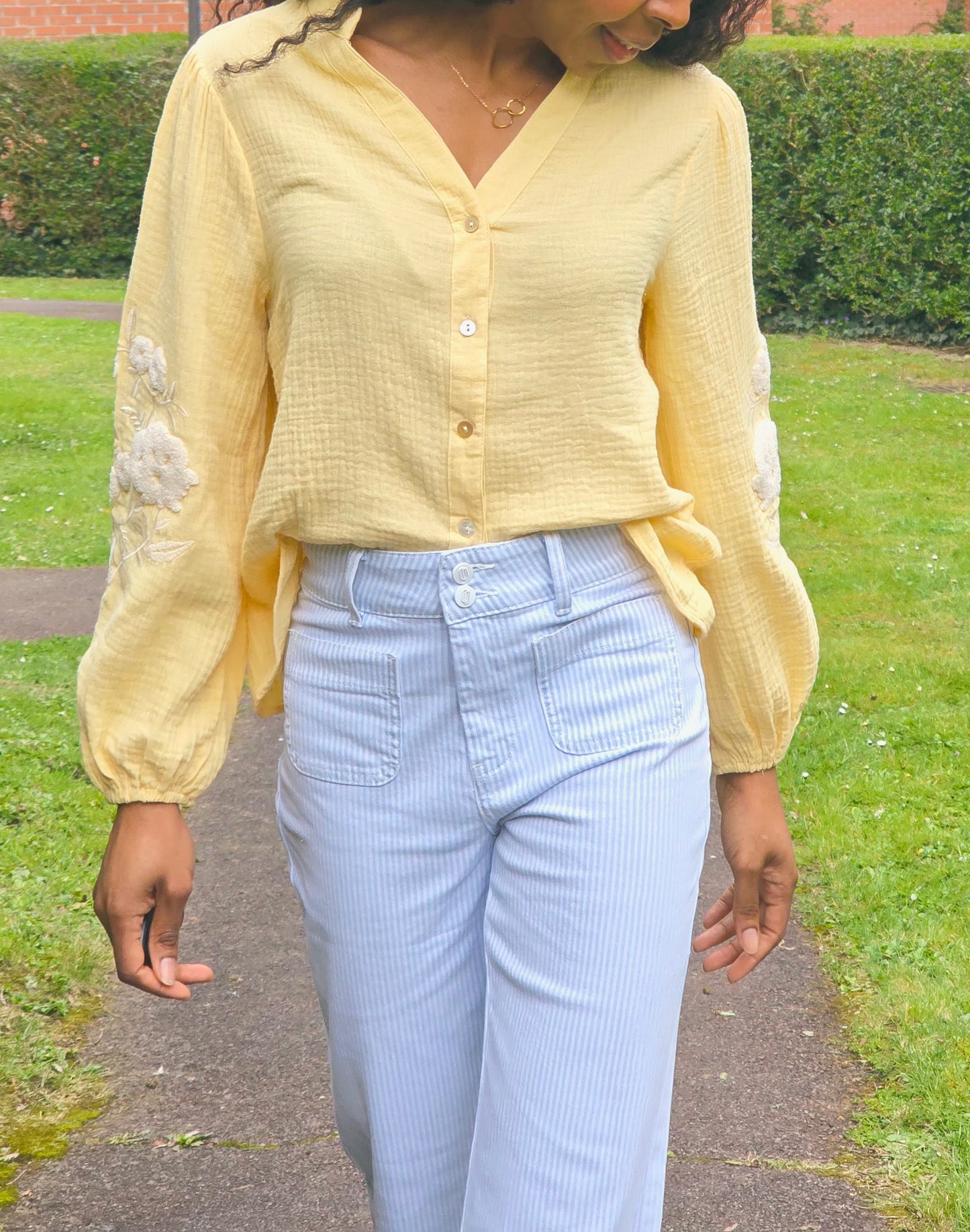 Jean flare Hélène rayé grande