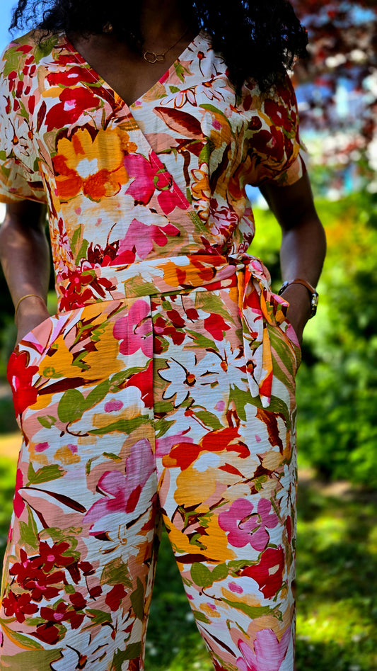 Combinaison imprimée florale Laurence