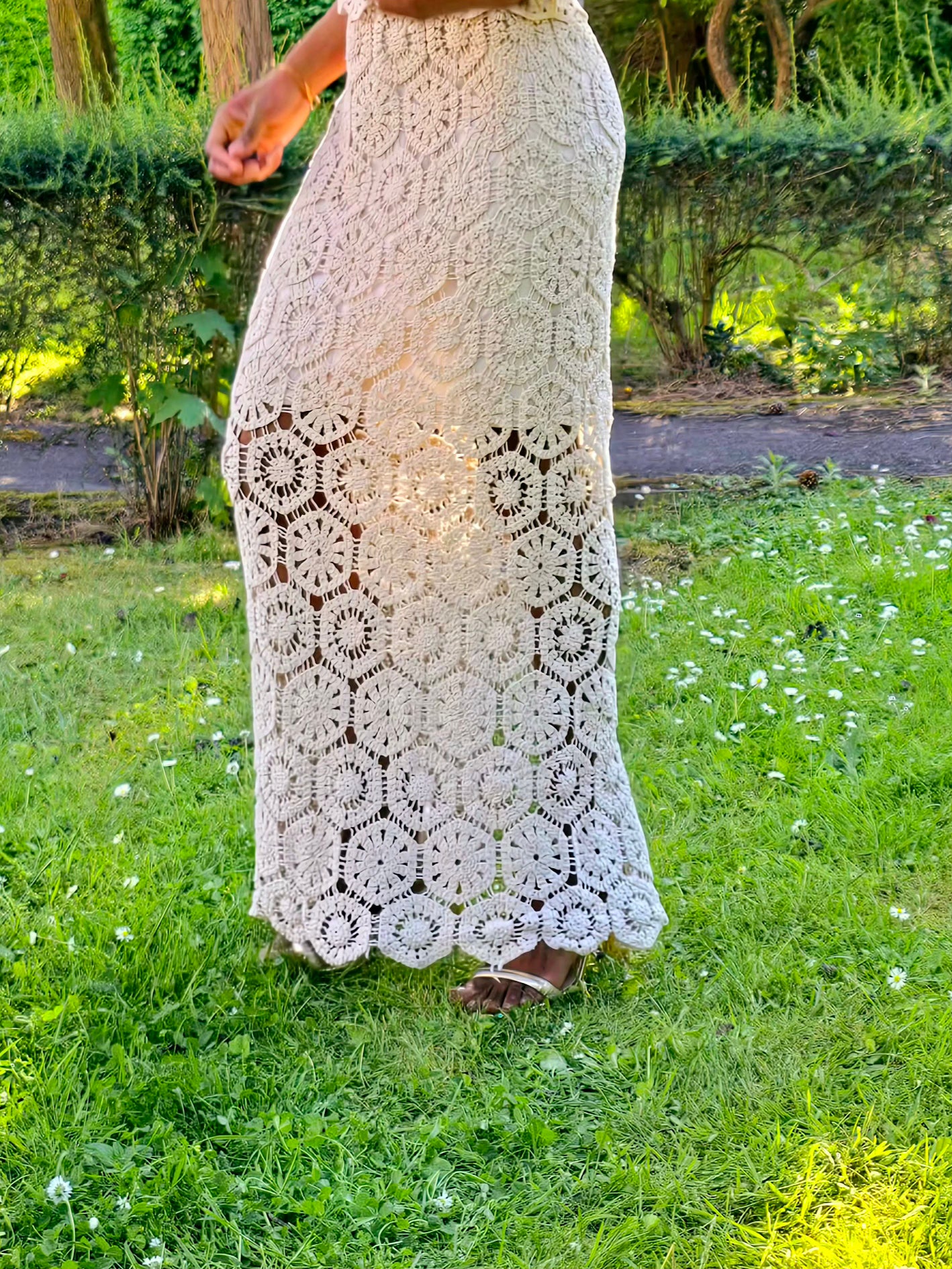 Longue jupe crochet bohème