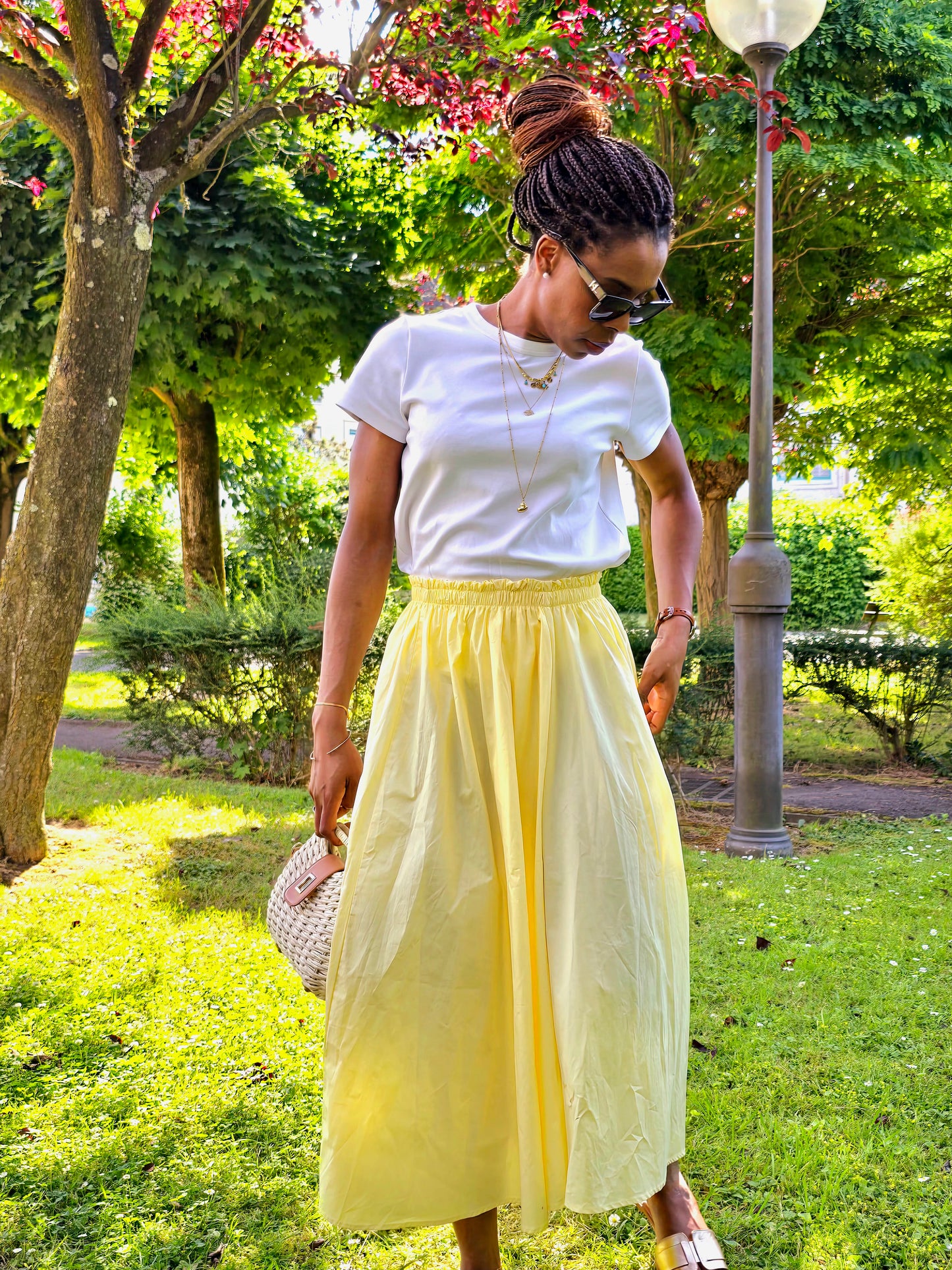 Longue jupe en coton fluide