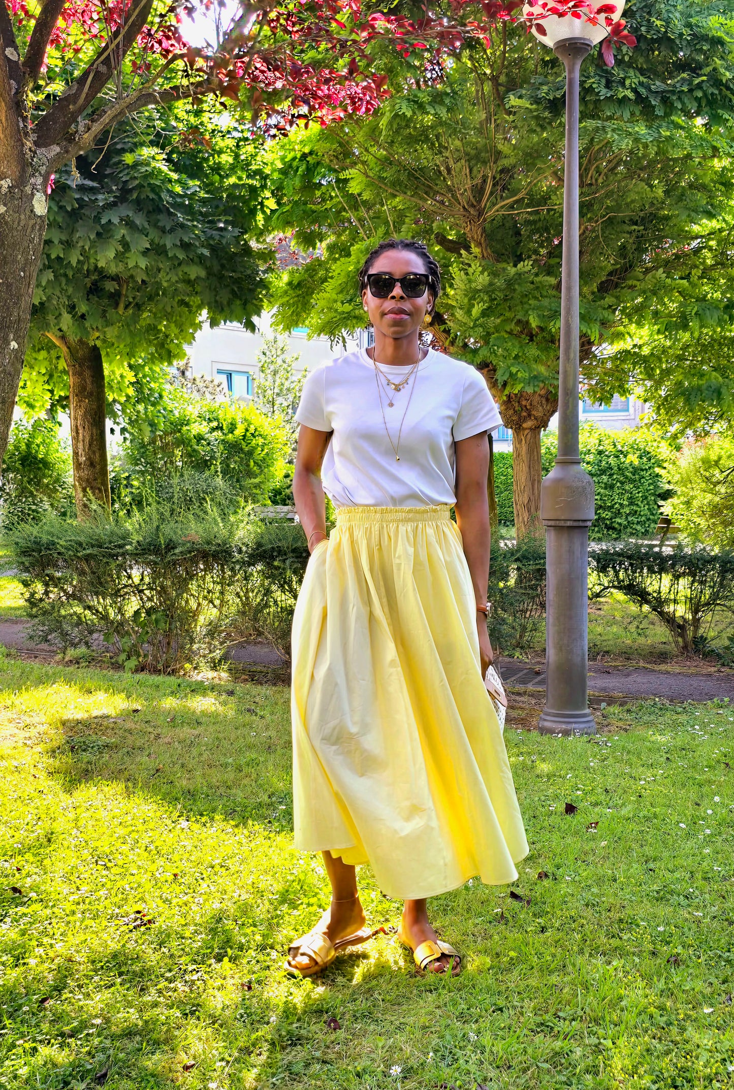 Longue jupe en coton fluide