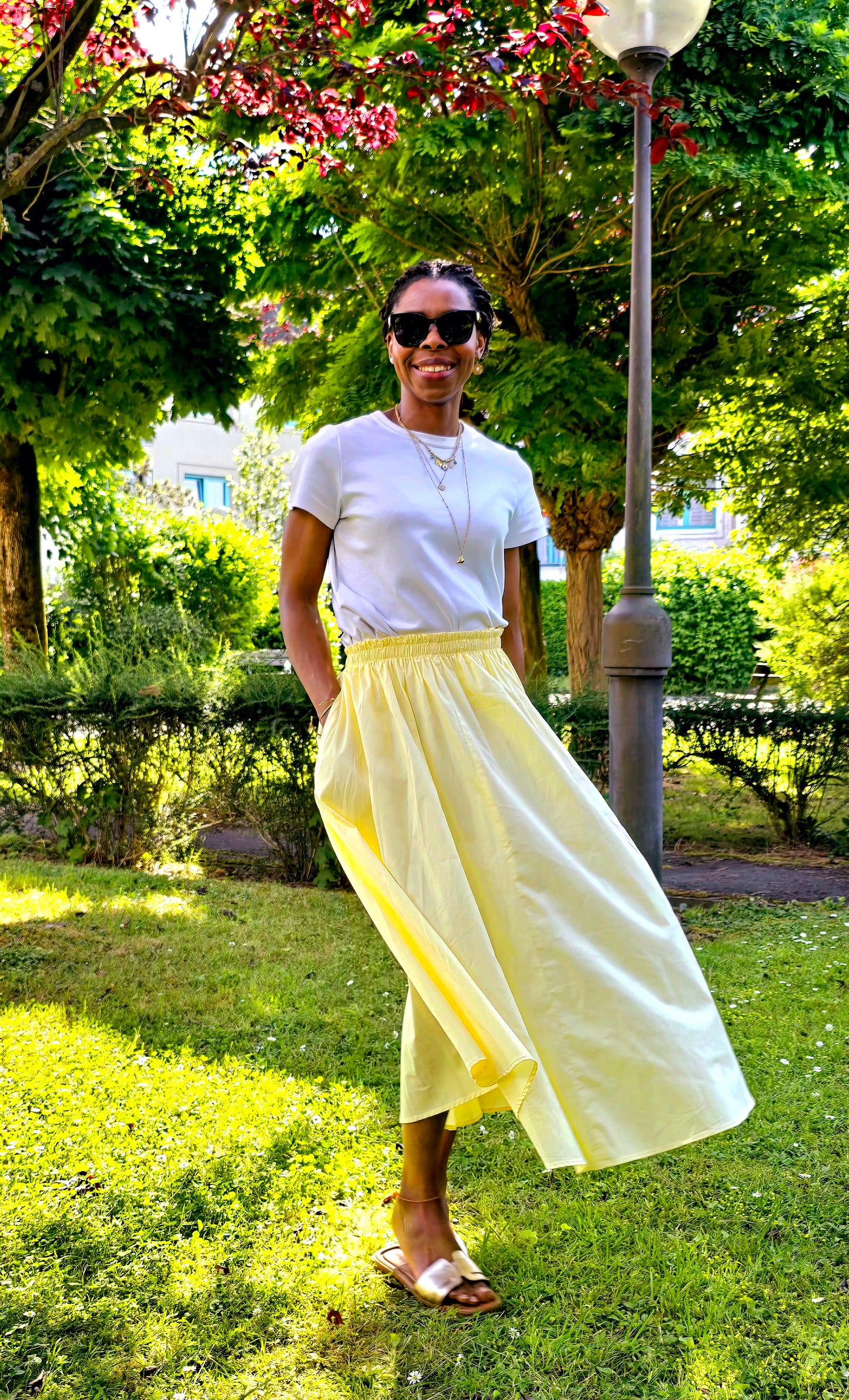 Longue jupe en coton fluide