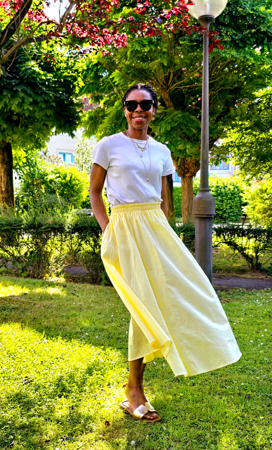 Longue jupe en coton fluide