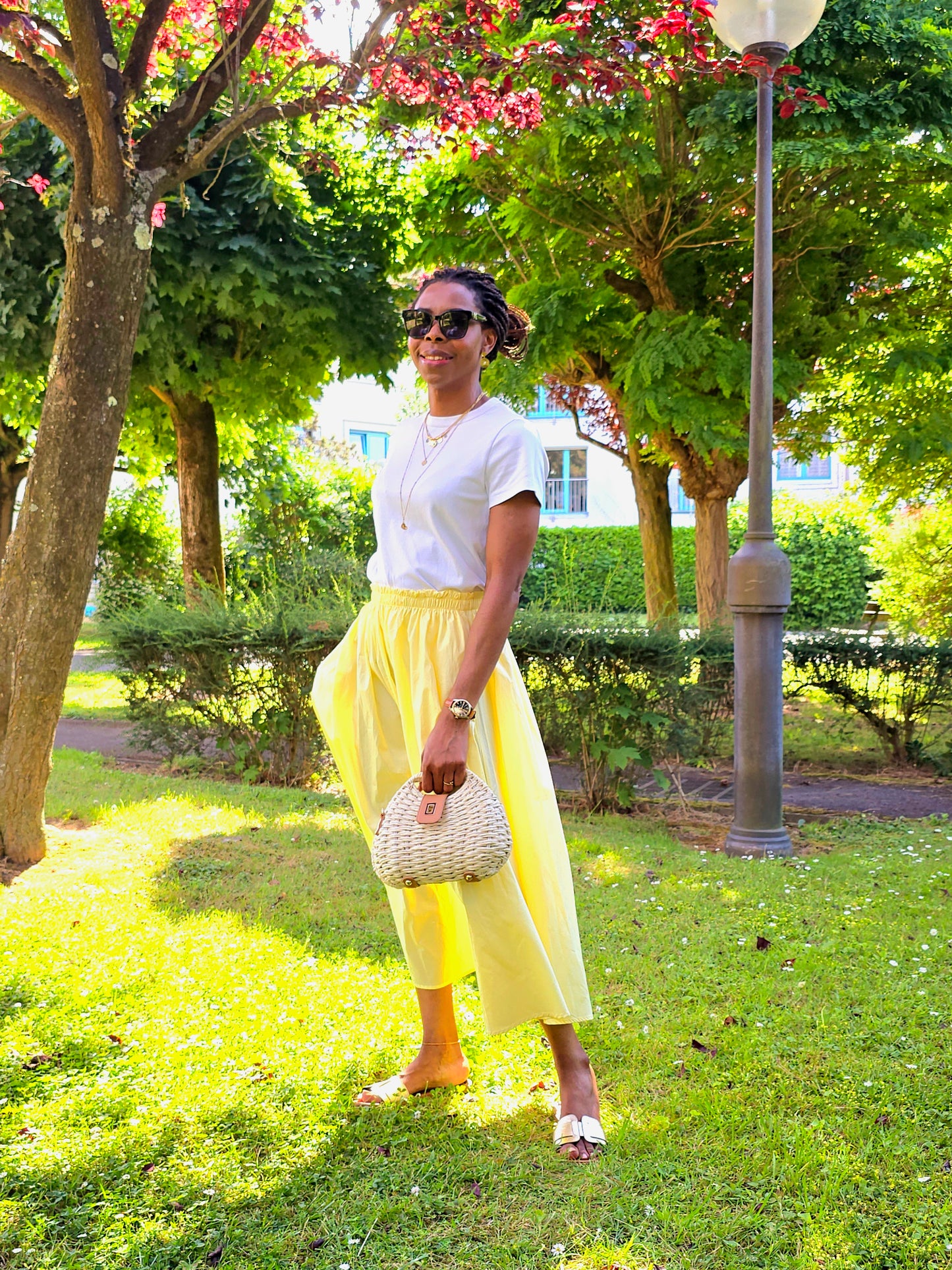 Longue jupe en coton fluide