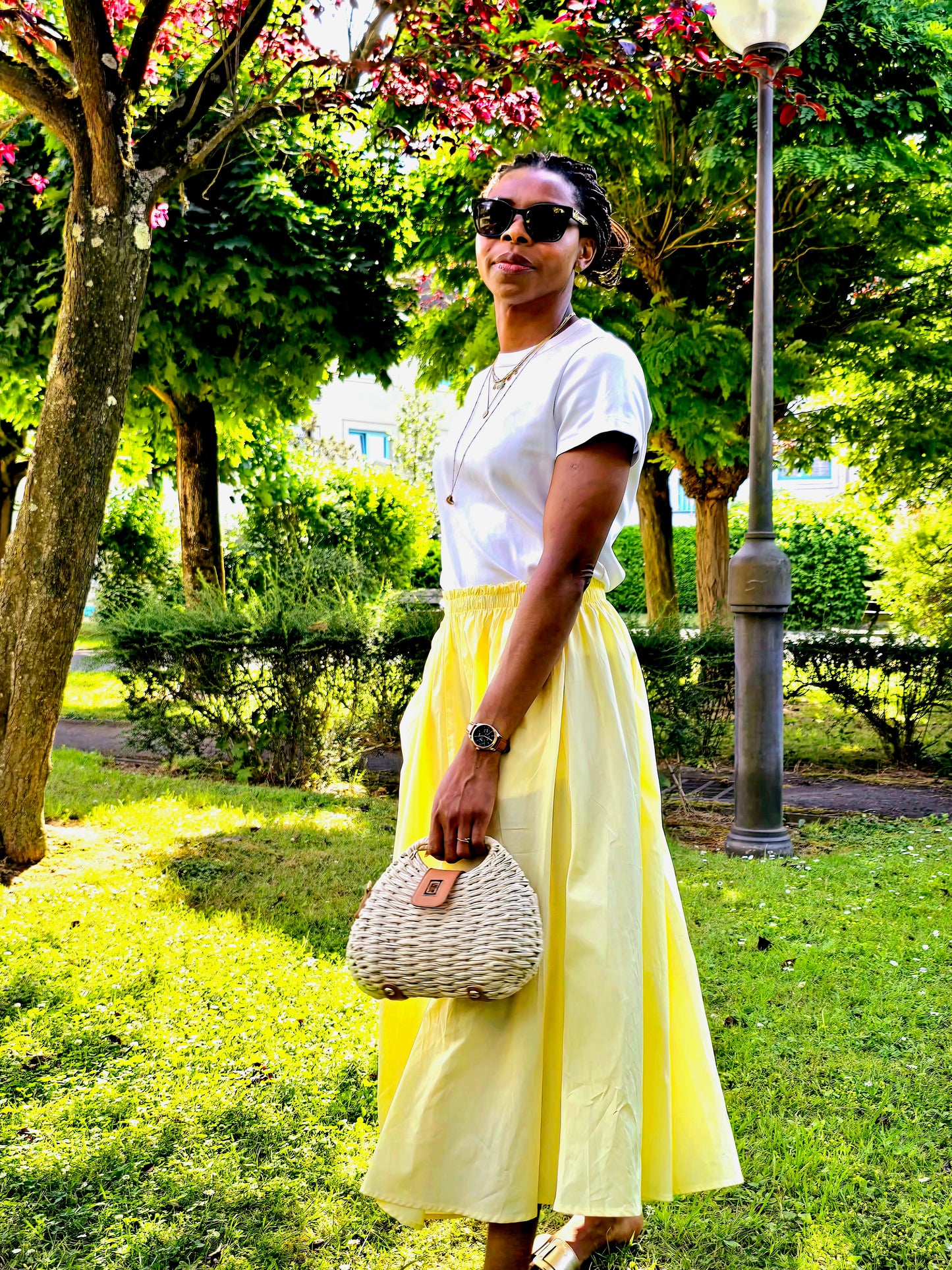 Longue jupe en coton fluide