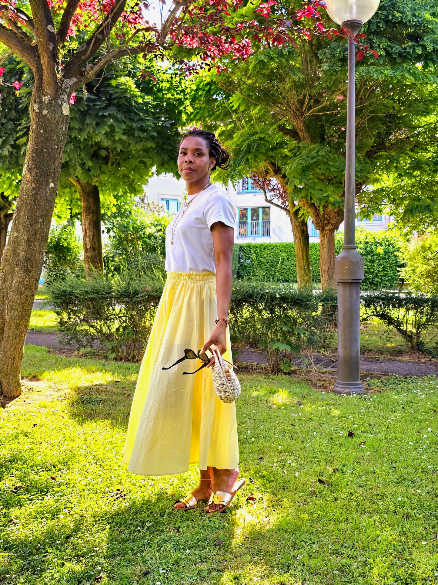 Longue jupe en coton fluide