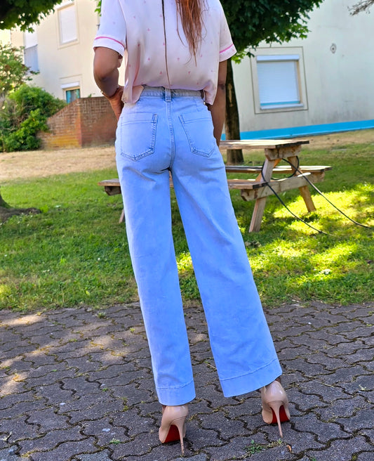 Jean taille haute wide leg