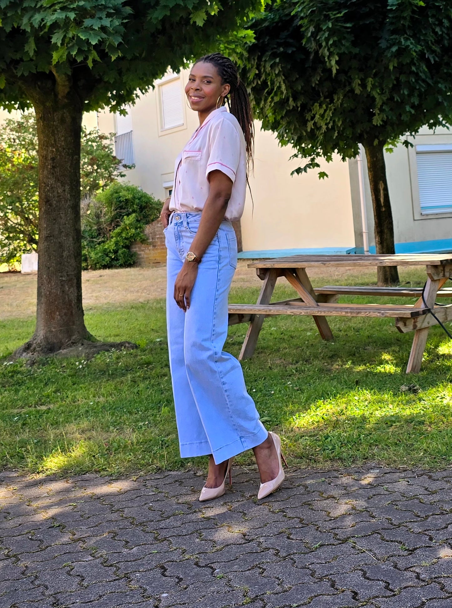 Jean taille haute wide leg