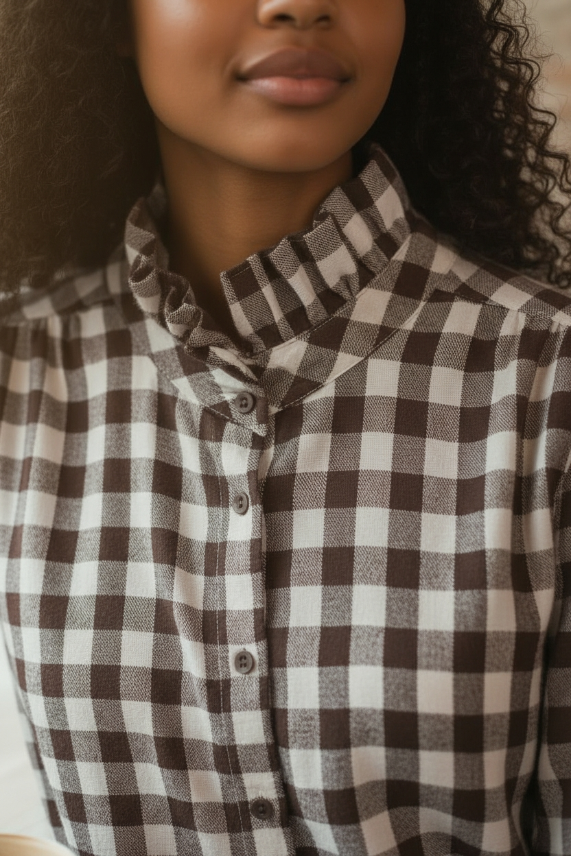 Blouse détails col victorien