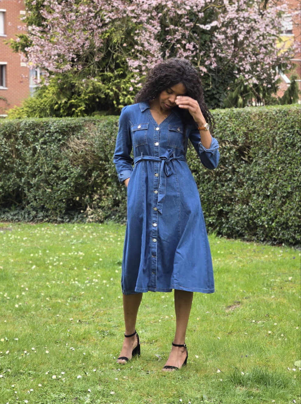 Robe midi en jean
