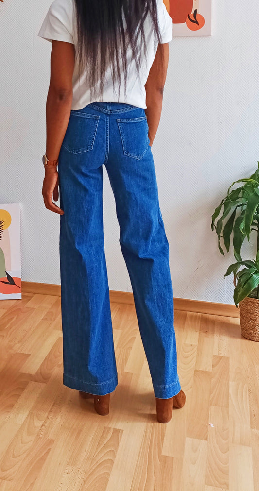 Jeans taille haute leg
