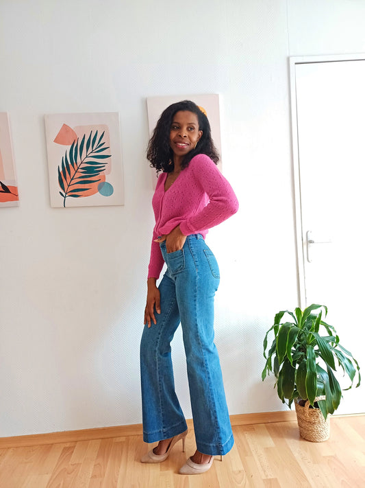 Jean flare taille haute