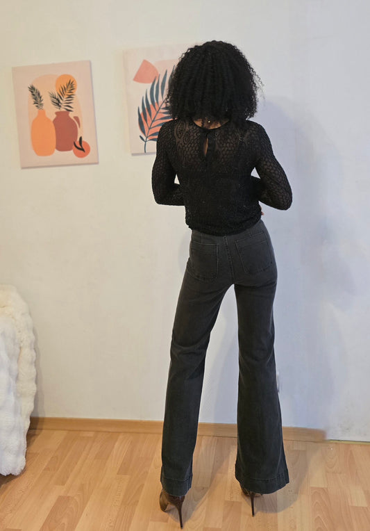 Jean flare Hélène taille haute