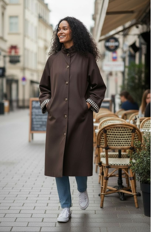 Trench long tendance col victorien