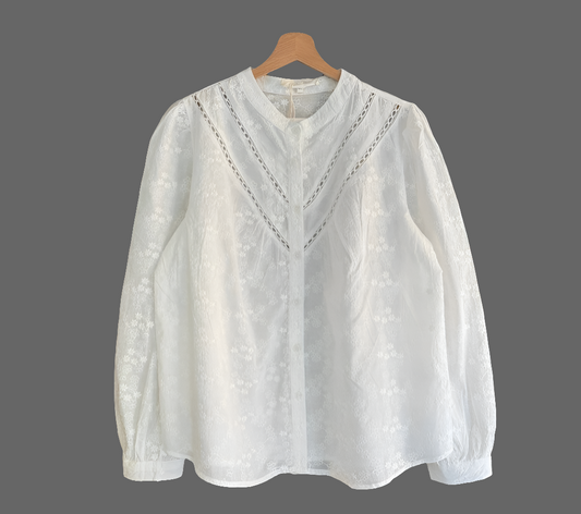 Blouse Blanche Célia brodée
