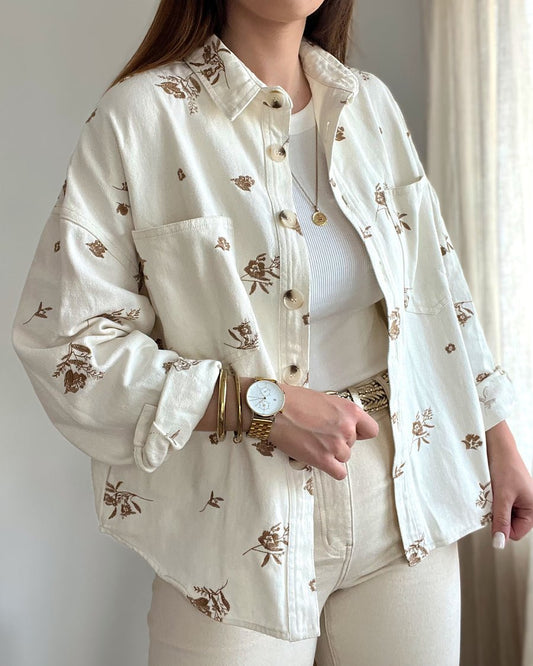 Chemise jean brodée - Esma Shop