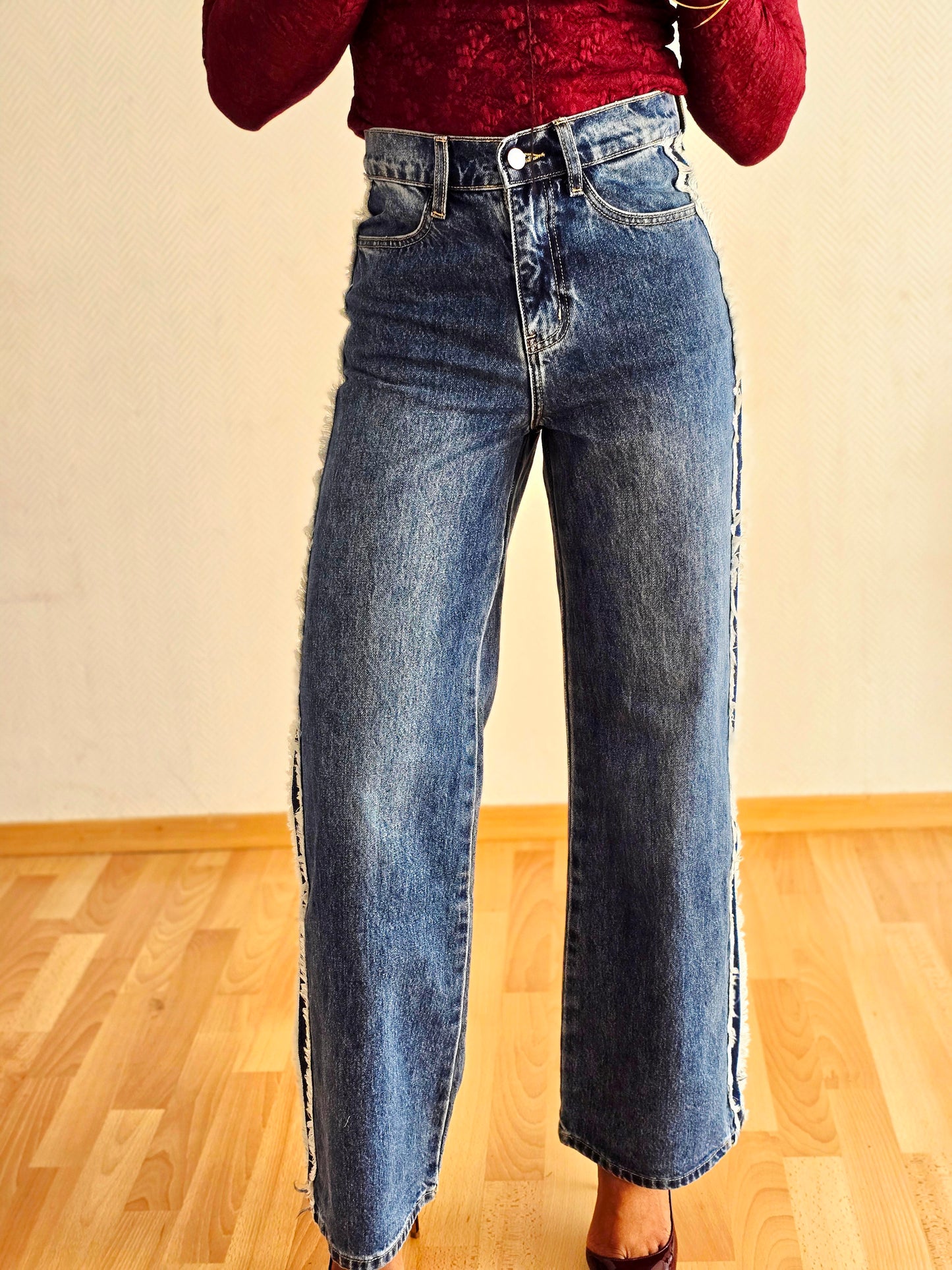 détail couture côté jean femme straight tendance esma shop