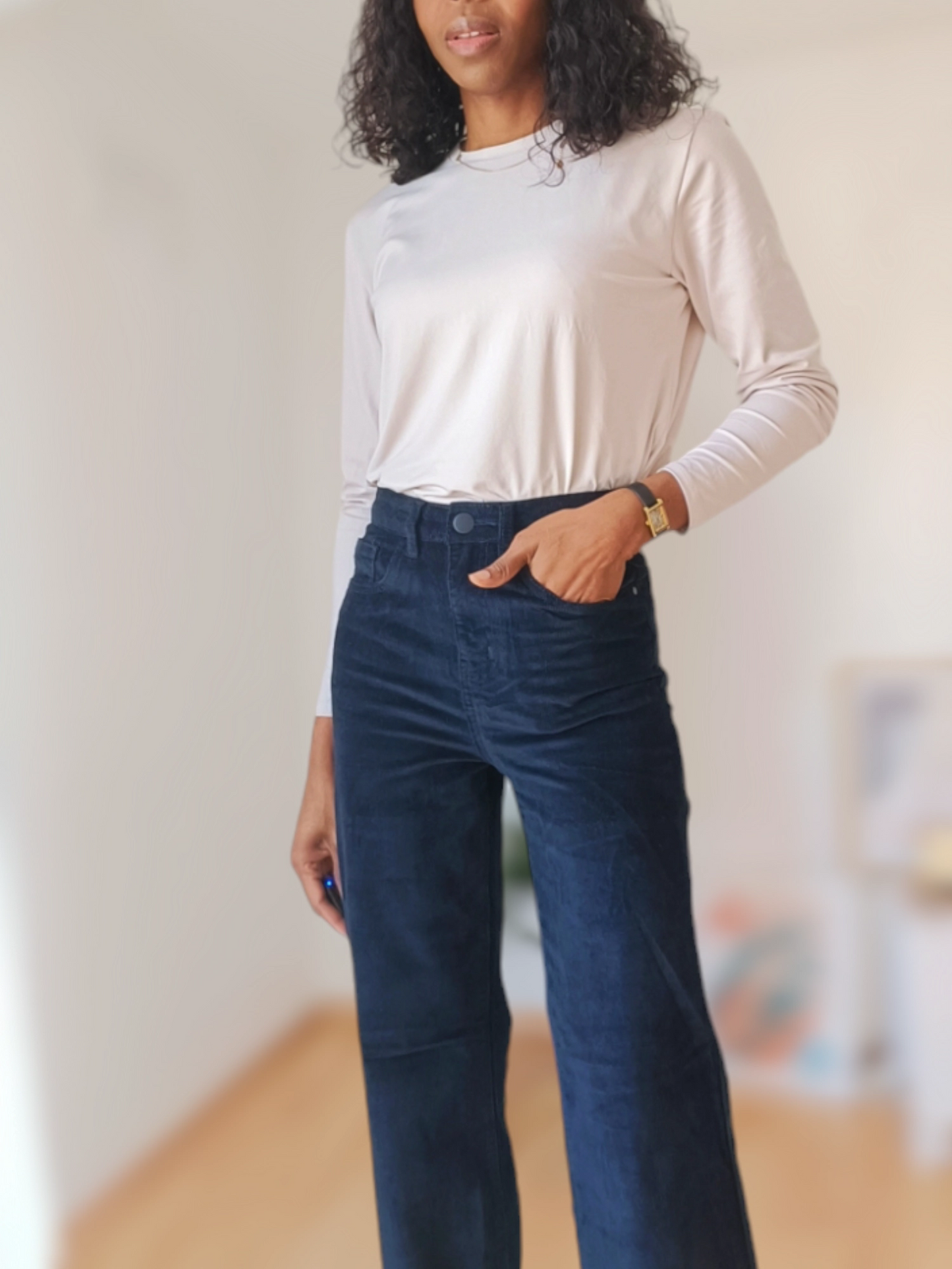 Pantalon wide en velours côtelé