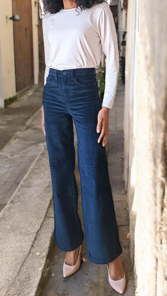 Pantalon wide en velours côtelé