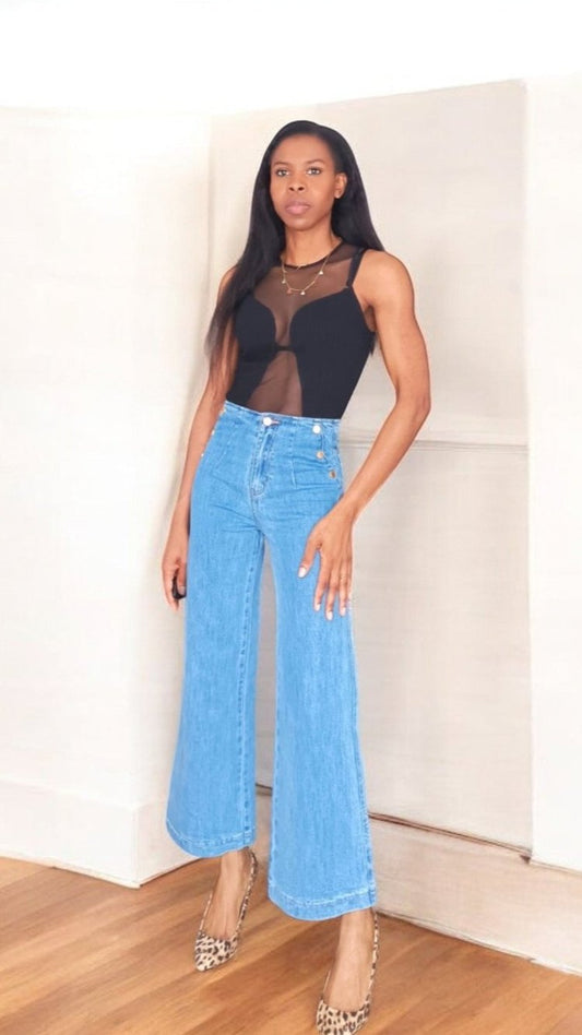 esma shop Jeans Taille haute esma shop modèle venise. side