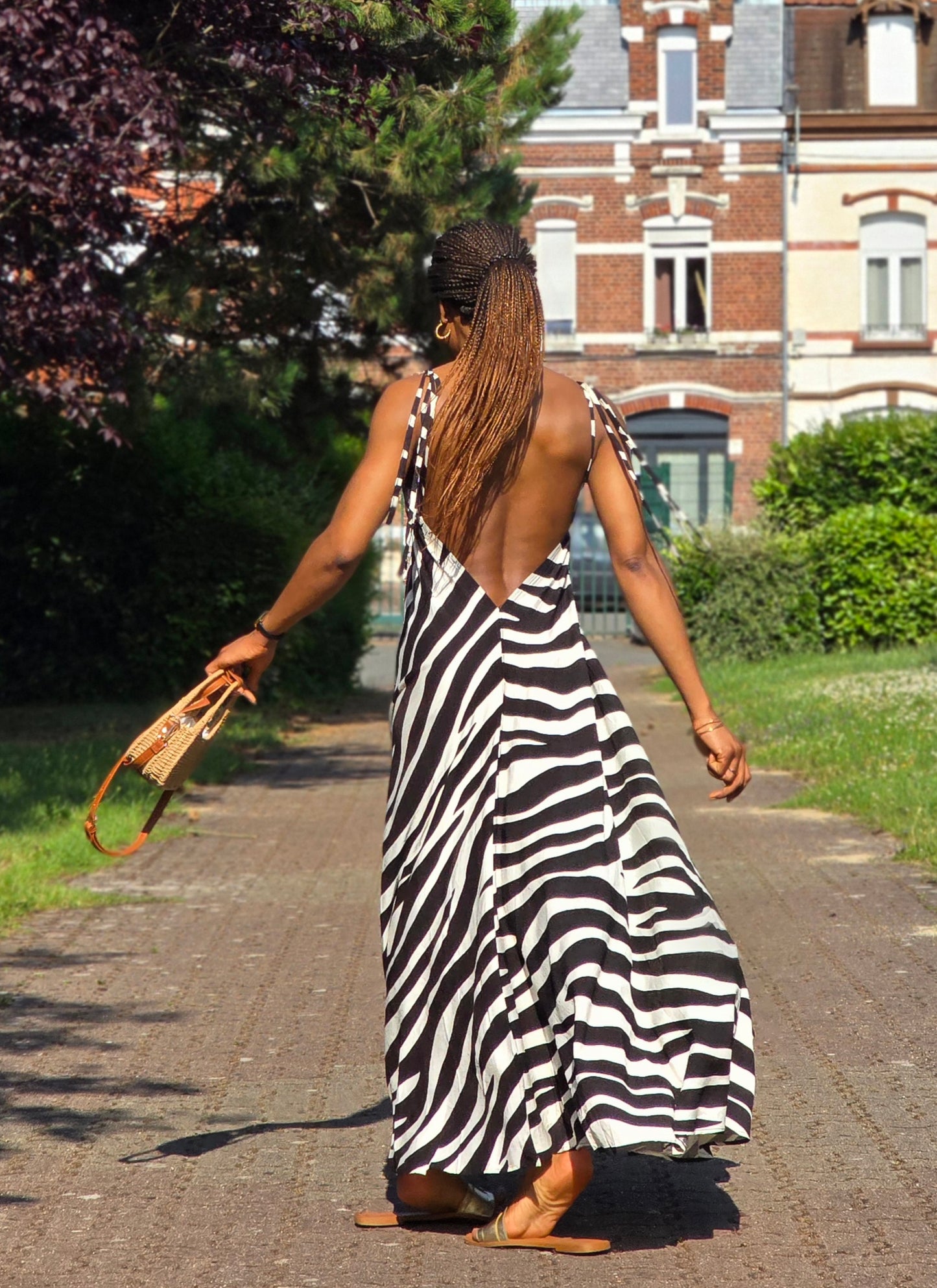 Robe Longue Dos Nu bicolore