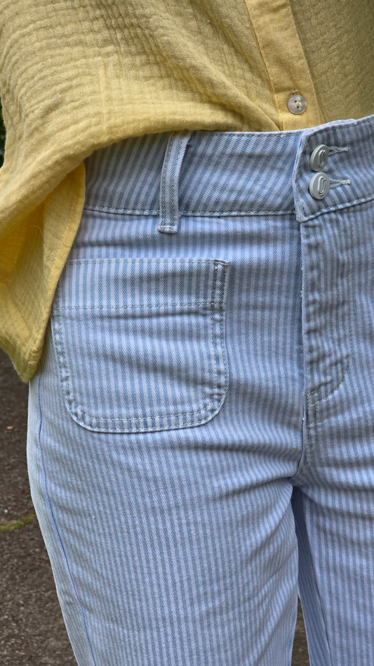 Jean flare Hélène rayé grande