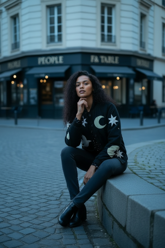 Veste bomber en coton à patch