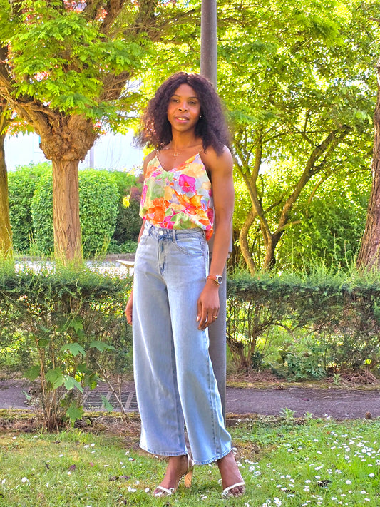 Top caraco imprimé fleurs