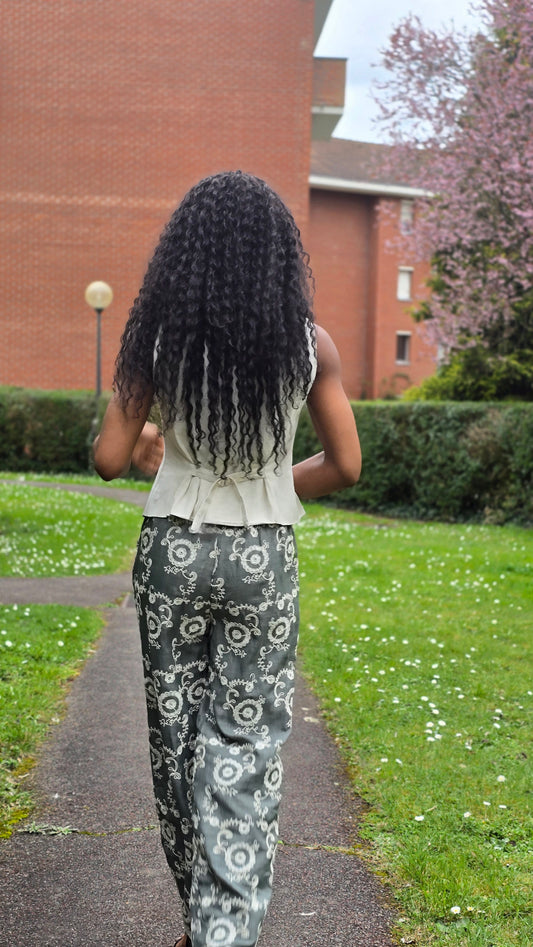 Pantalon brodé fluide Laure