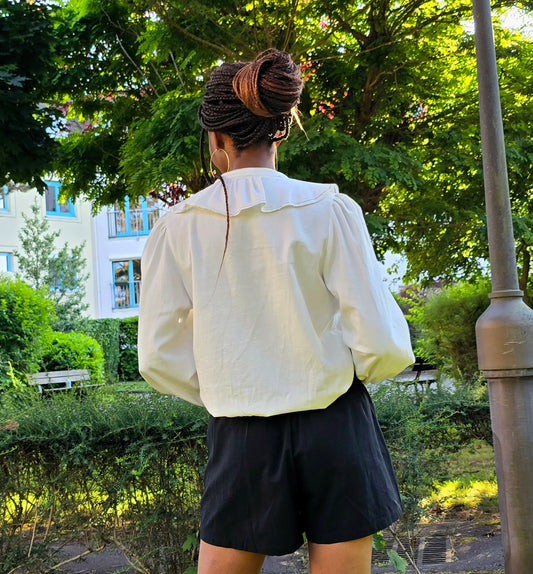 Blouse à volants en Denim