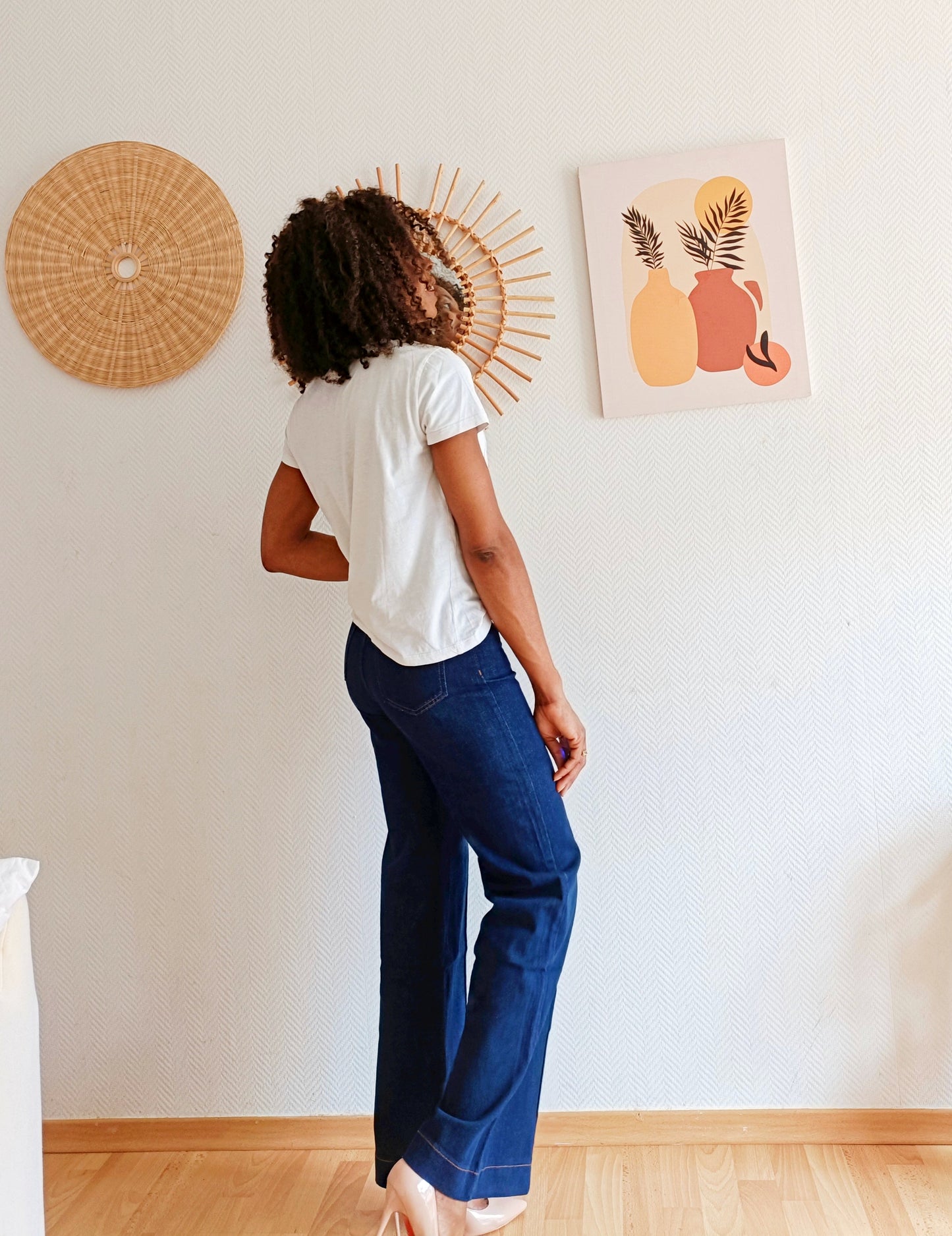 Jean wide leg taille haute