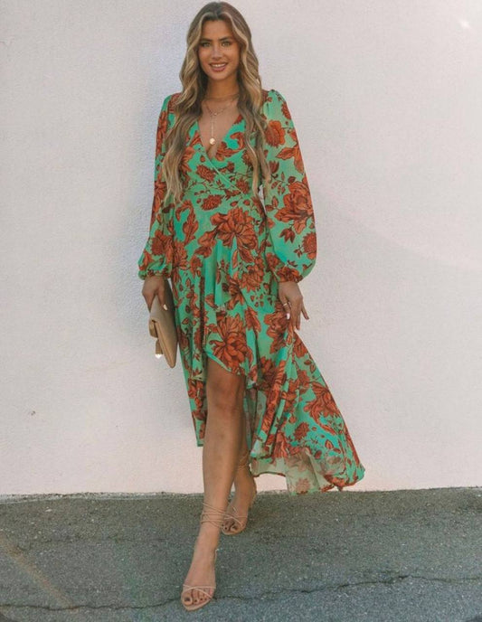 Robe ajourée imprimée