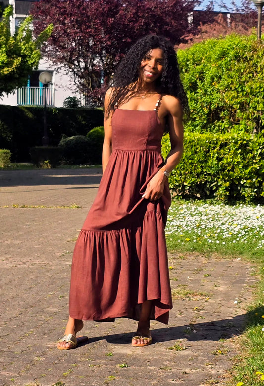 Longue robe à brettelle Inès