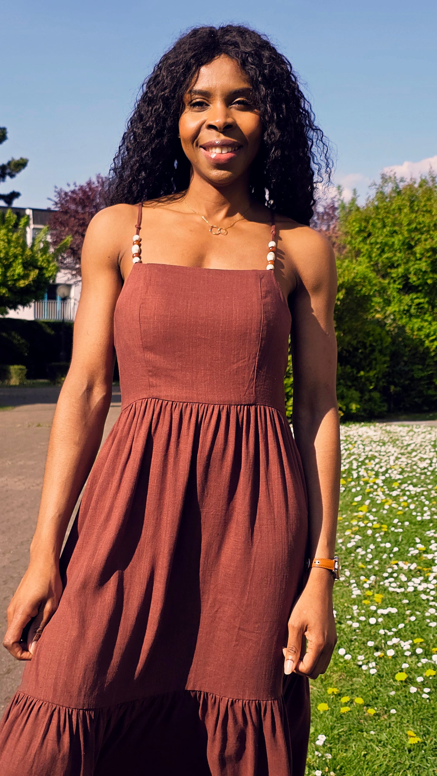 Longue robe à brettelle Inès