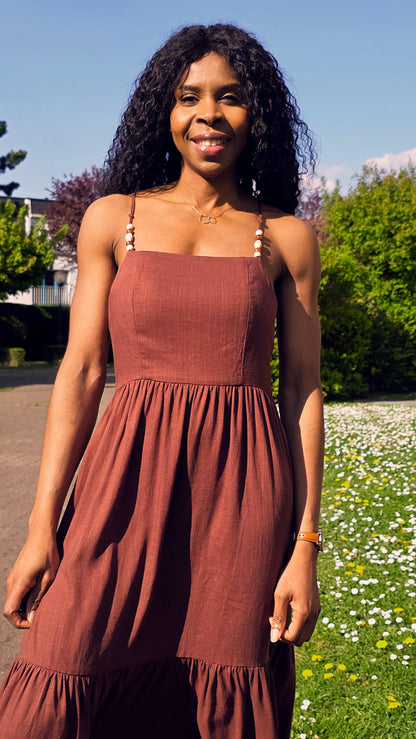 Longue robe à brettelle Inès