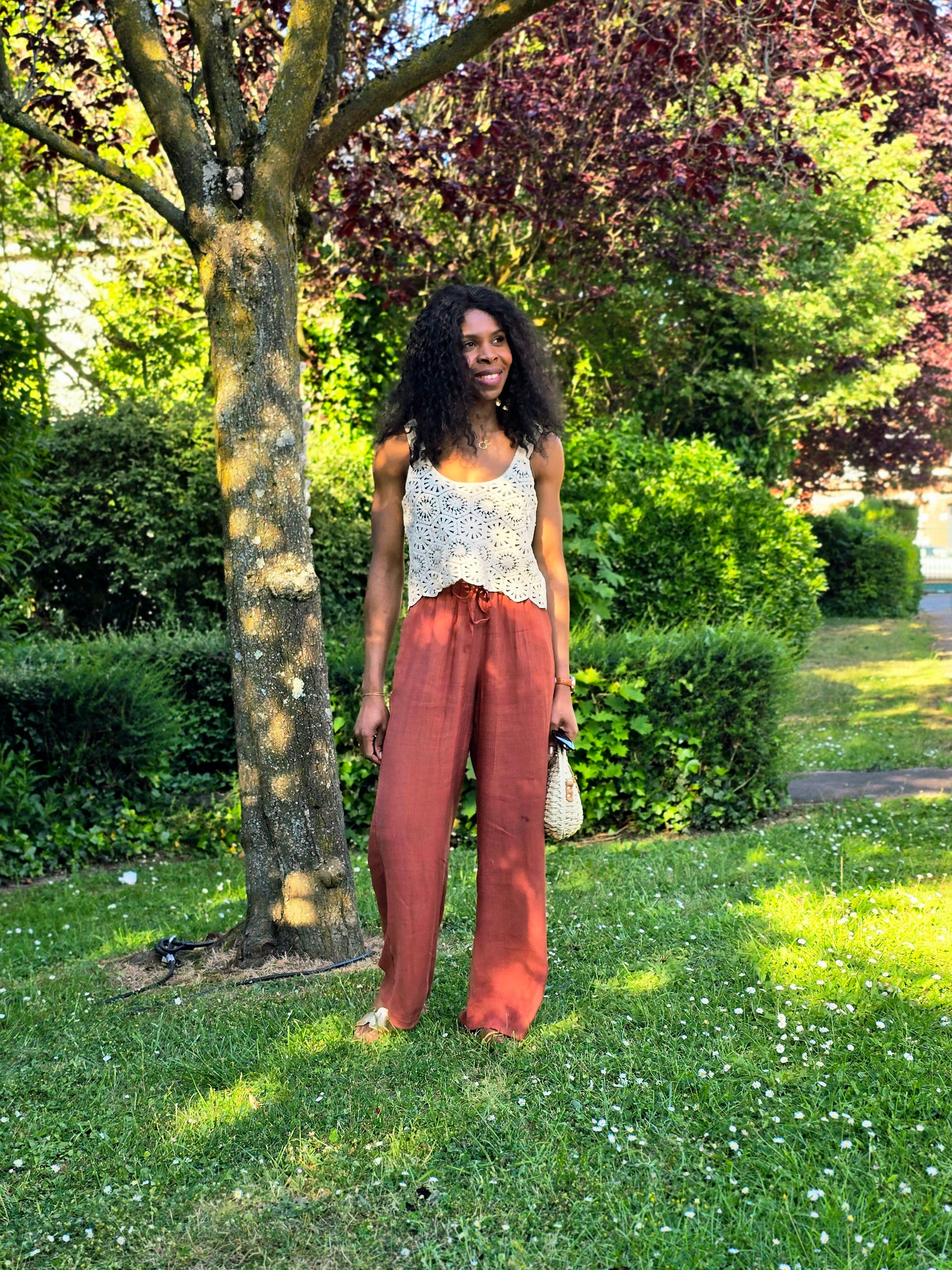 Pantalon Fleuri Pantalon Femme Fluide Large Pantalon Fluide