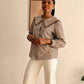 Blouse à carreaux vichy marron