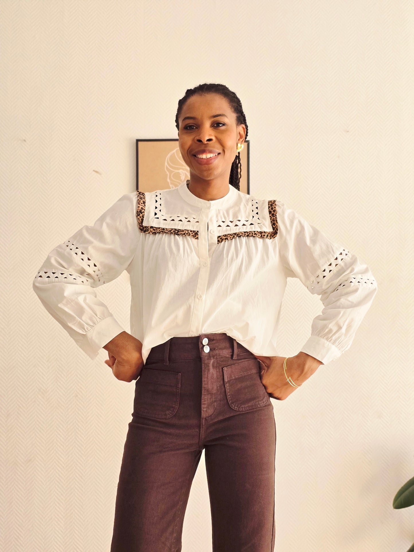 Blouse manches longues ajourées
