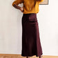 Jupe longue fluide en satin