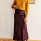 Jupe longue fluide en satin