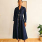 Robe longue en denim brut