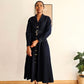 Robe longue en denim brut