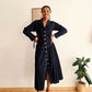Robe longue en denim brut