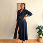 Robe longue en denim brut