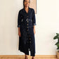 Robe longue en denim brut