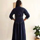 Robe longue en denim brut