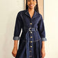 Robe longue en denim brut