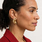 Boucles d’oreilles dorées effet plissé en acier inoxydable